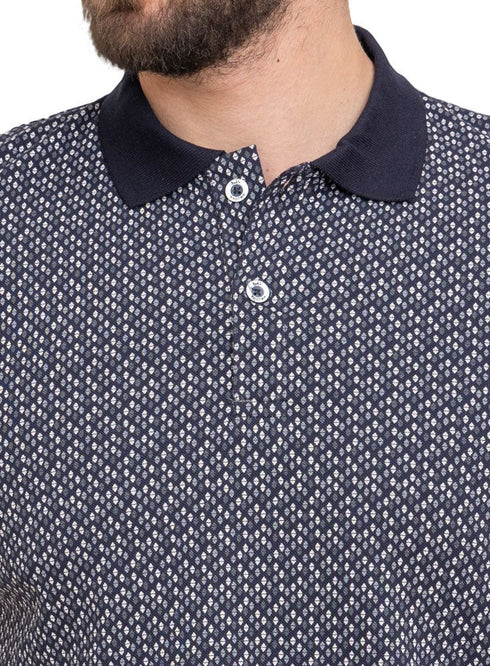 Indigo*Grey Printed Polo Design 1 - Khotwh
