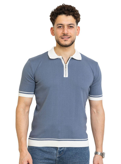 Jeans F - Zipper Polo Neck Pullover - Khotwh