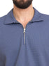 Jeans Zipper Squares Polo Neck T-Shirt - Khotwh