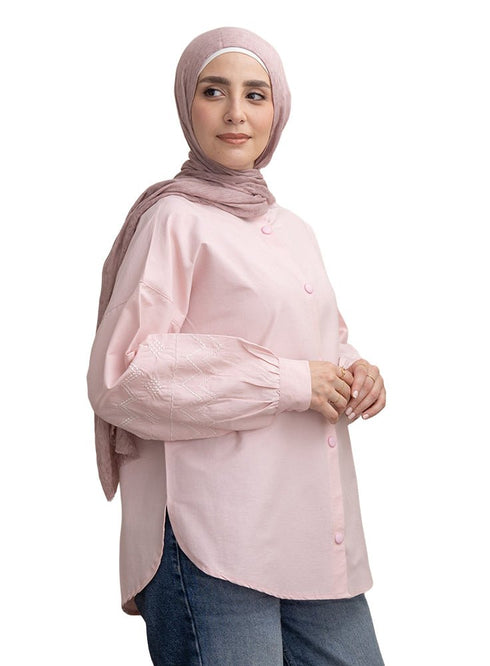 Kashmir Embroidered Poplin Shirt - Khotwh