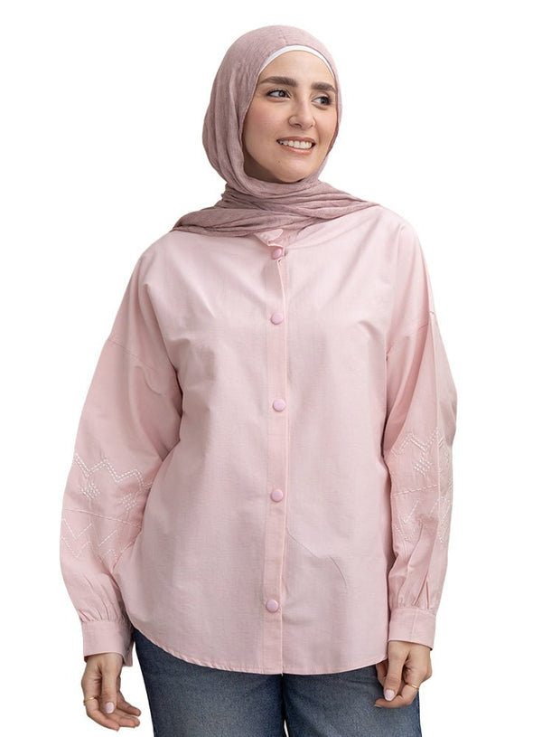 Kashmir Embroidered Poplin Shirt - Khotwh