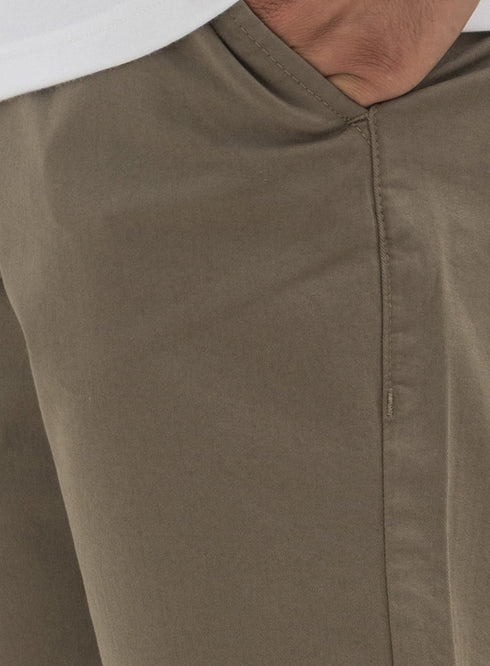 Khaki Classic Gabardine Short - Khotwh
