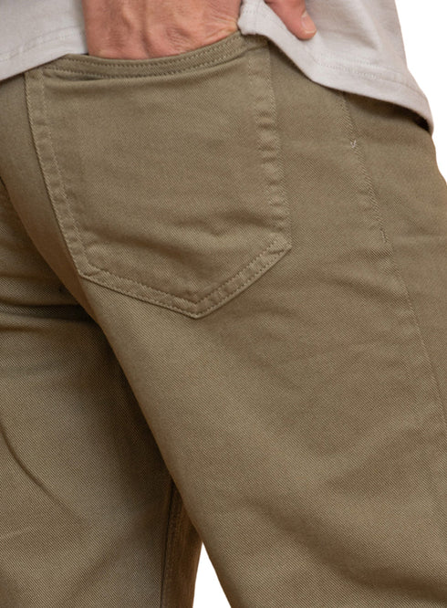 Khaki Gabardine Wide Leg Pant - Khotwh