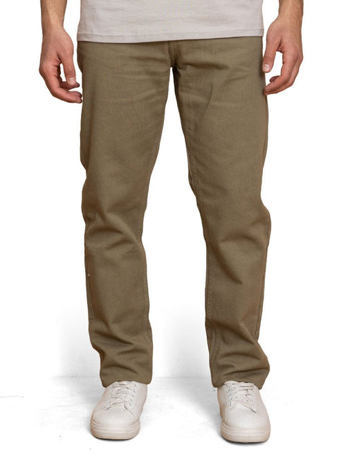 Khaki Gabardine Wide Leg Pant - Khotwh