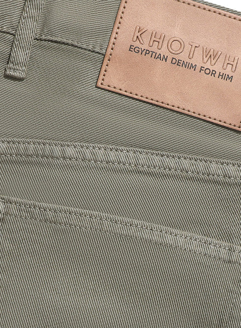 Khaki Gabardine Wide Leg Pant - Khotwh