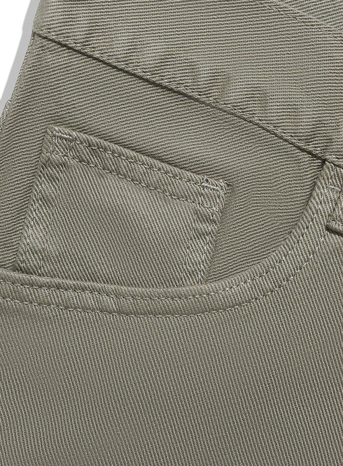 Khaki Gabardine Wide Leg Pant - Khotwh