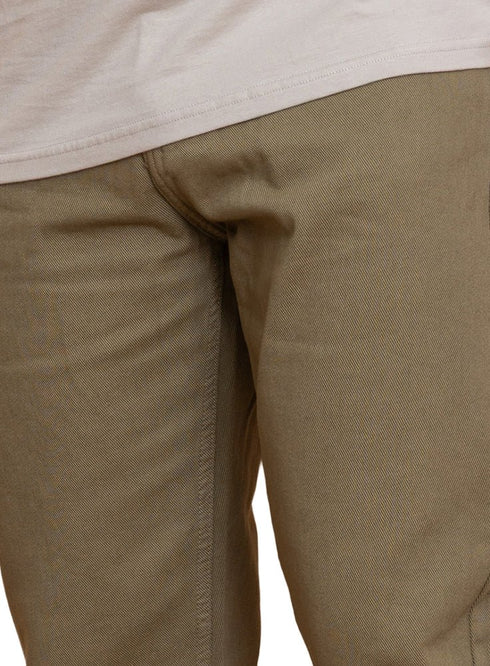 Khaki Gabardine Wide Leg Pant - Khotwh