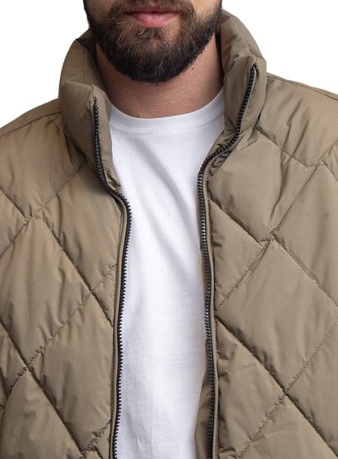 Khaki Puffer Jacket 3016 - Khotwh