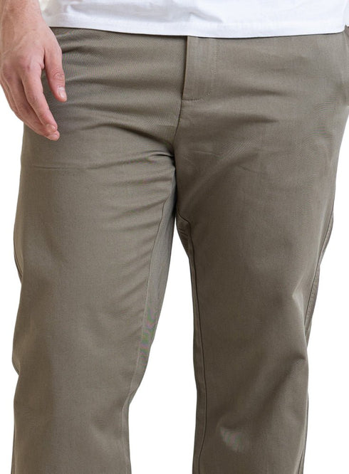 Khaki Straight Leg Gabardine Pant - Khotwh