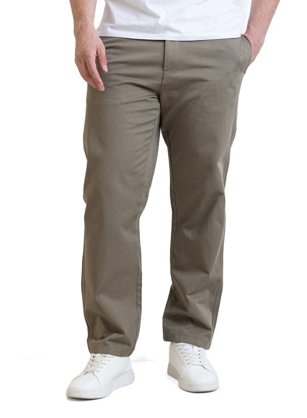 Khaki Straight Leg Gabardine Pant - Khotwh