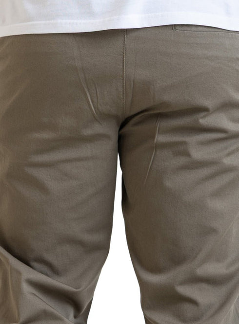 Khaki Straight Leg Gabardine Pant - Khotwh