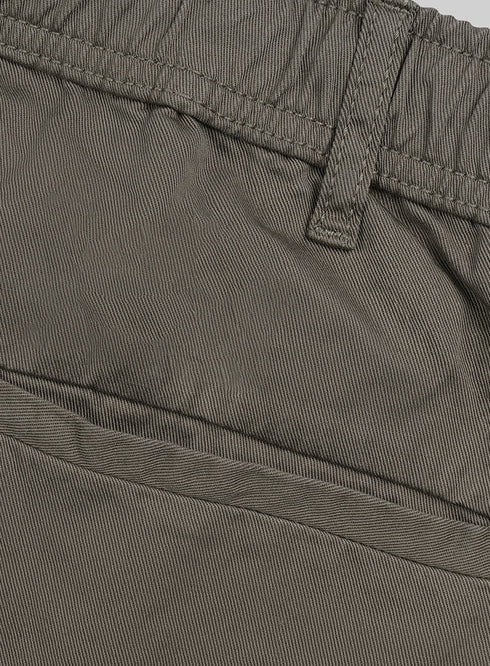 Khaki Straight Leg Gabardine Pant - Khotwh