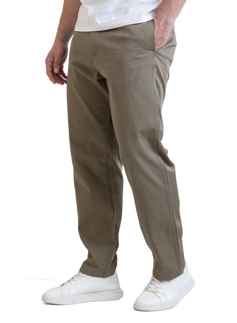 Khaki Straight Leg Gabardine Pant - Khotwh