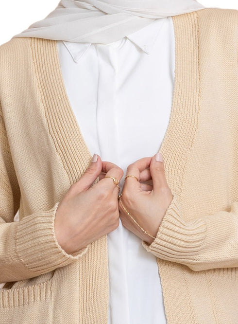 Latte Basic Pocket Cardigan - Khotwh
