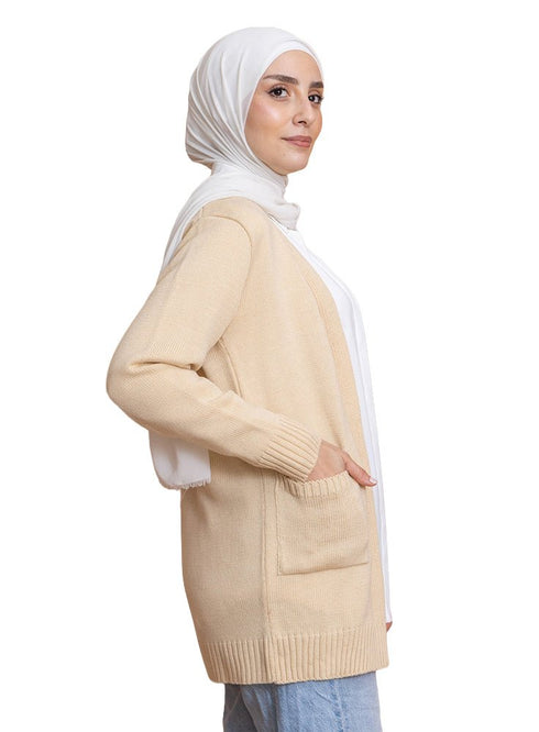 Latte Basic Pocket Cardigan - Khotwh