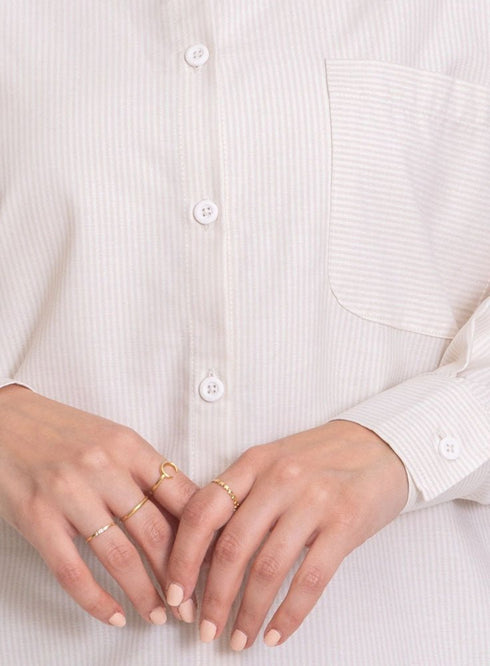 Latte - Design 1 Pocket S - Over Size Shirt - Khotwh