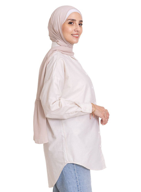 Latte - Design 1 Pocket S - Over Size Shirt - Khotwh