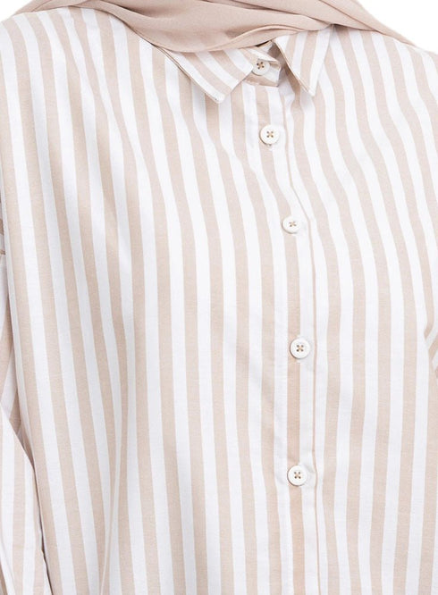 Latte - Design 3 Stripped Over - Size Shirt - Khotwh