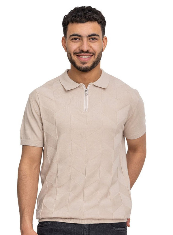 Latte Design 7500Knit Polo Neck Zipper - T-Shirt - Khotwh