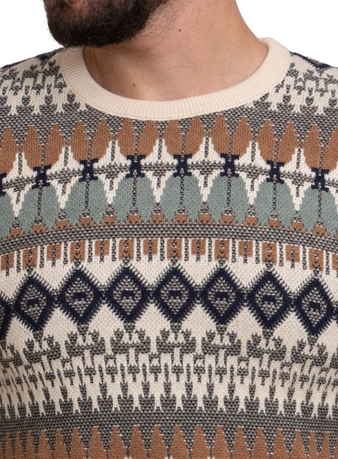 Latte - Design117 Br - Round Pullover - Khotwh