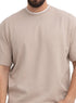 Latte Double-Layerd Oversize Round T-Shirt - Khotwh