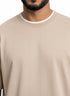 Latte Double-Layerd Oversize Round T-Shirt - Khotwh