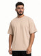 Latte Double-Layerd Oversize Round T-Shirt - Khotwh