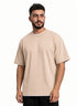 Latte Double-Layerd Oversize Round T-Shirt - Khotwh