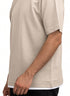 Latte Double-Layerd Oversize Round T-Shirt - Khotwh