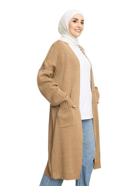 Latte E - Knit - Long Cardigan - Khotwh
