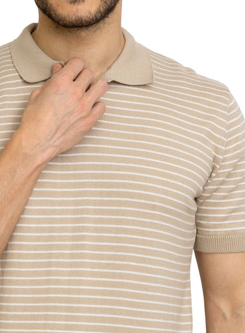 Latte F - S.Knit Polo T-shirt - Khotwh