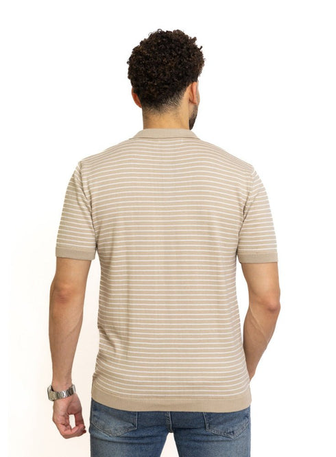 Latte F - S.Knit Polo T-shirt - Khotwh