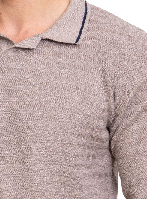Latte F - Z - Polo Neck Pullover - Khotwh