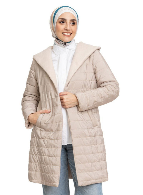 Latte Feather Double Face Jacket - Khotwh