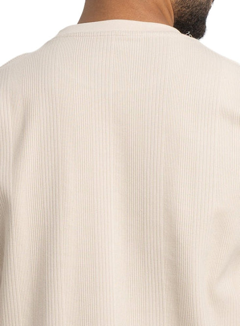 Latte Jacquard - Over Size Round T-Shirt - Khotwh