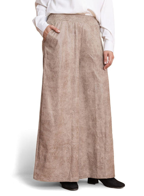 Latte Leather Pants - Khotwh