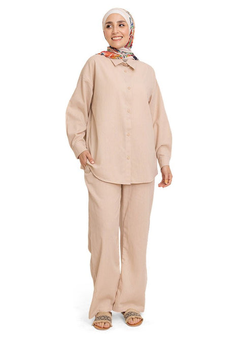 Latte Linen Suit - Khotwh