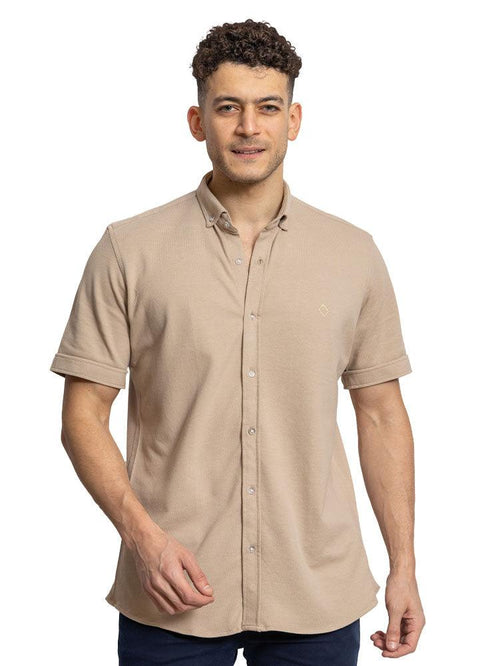 Latte Pique Half - Shirt - Khotwh