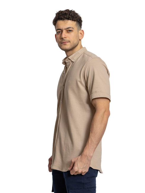 Latte Pique Half - Shirt - Khotwh