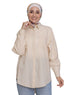 Latte Pocket Over Size Linen Shirt - Khotwh