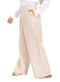 Latte Poplin Wide Leg Pants - Khotwh