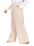 Latte Poplin Wide Leg Pants - Khotwh