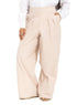 Latte Poplin Wide Leg Pants - Khotwh