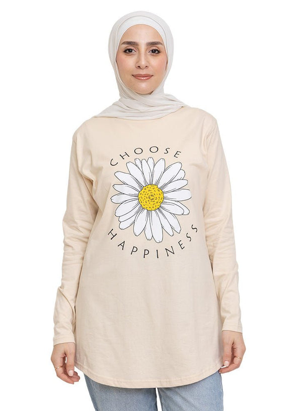 Latte Printed Long - Sleeve Design 10 - Khotwh