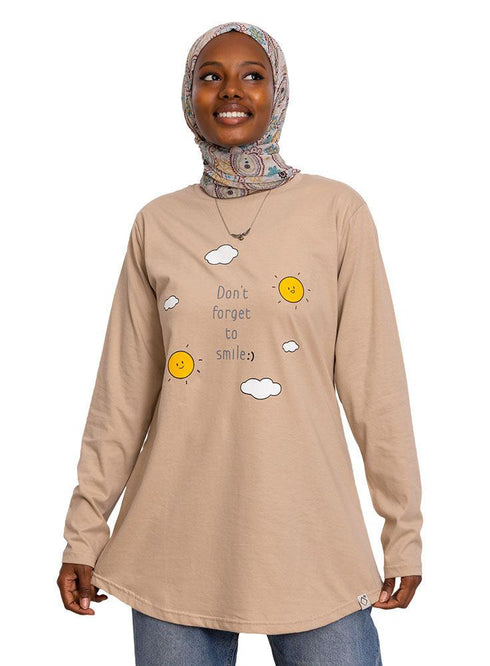 Latte Printed Long - Sleeve Design 17 - Khotwh