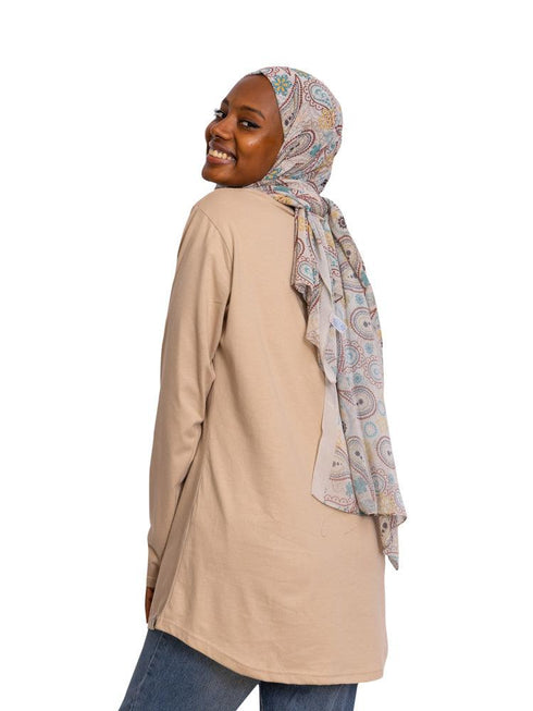 Latte Printed Long - Sleeve Design 17 - Khotwh