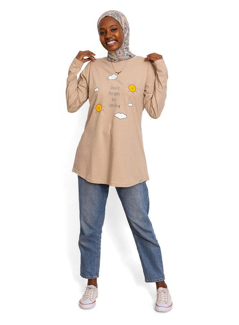 Latte Printed Long - Sleeve Design 17 - Khotwh