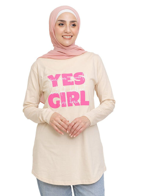 Latte Printed Long - Sleeve Design 20 - Khotwh