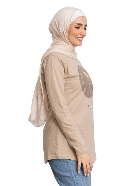 Latte Printed Long - Sleeve Design 4 - Khotwh