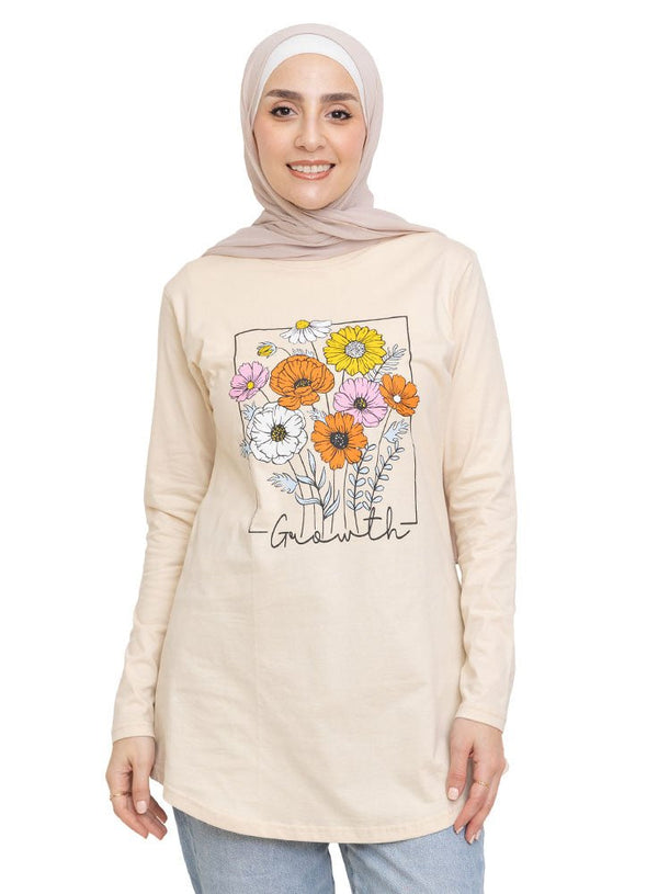 Latte Printed Long - Sleeve Design 7 - Khotwh